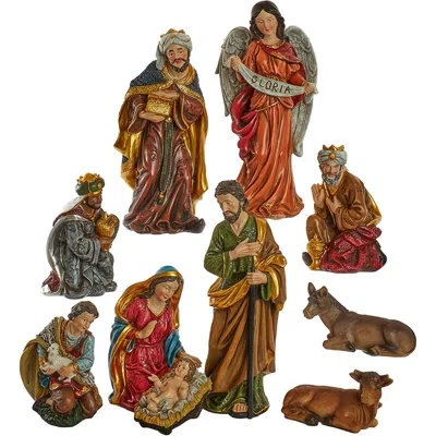 Kurt Adler Nativity Figurines In Multicolor
