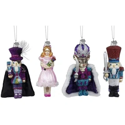 Kurt Adler Noble Gems™ 4 Piece Glass Suite Hanging Figurine Ornament Set