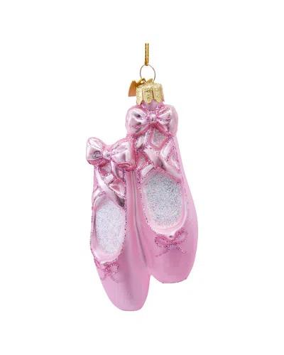Kurt Adler Noble Gems™ Glass Ballet Slippers Ornament In Pink
