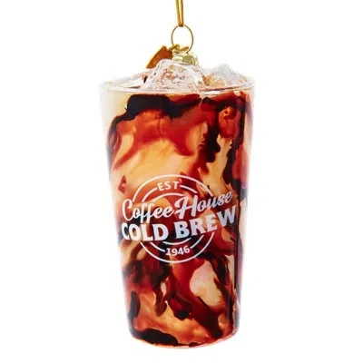 Kurt Adler Noble Gems Glass Christmas Ornament, Cold Brew Iced Coffee In Red,green,blue,gold,brown