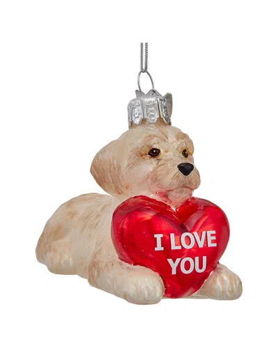 Kurt Adler Noble Gems™ Glass Doodle With  I Love You Heart Ornament In Multi
