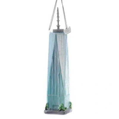 Kurt Adler Noble Gems Glass Ornament For Christmas Tree, Freedom Tower In Silver,blue,green
