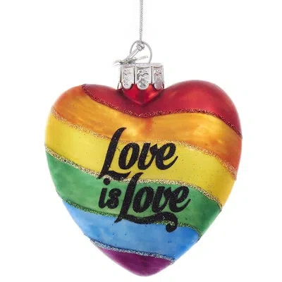 Kurt Adler Noble Gems Glass Ornament For Christmas Tree, Love Is Love In Red,yellow,green,black