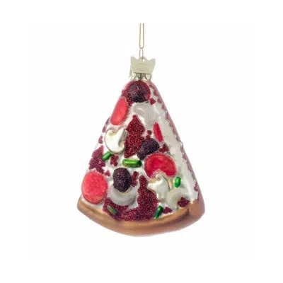 Kurt Adler Noble Gems Glass Pizza Slice Ornament In Multicolor