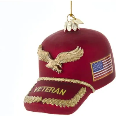 Kurt Adler Noble Gems Veteran's Hat Hanging Figurine Ornament