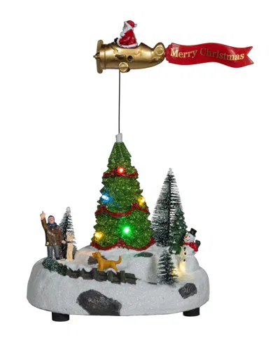 Kurt Adler 9.6-inch Battery Operated Led Lighted Santa Christmas Scene Table Piece In No Color