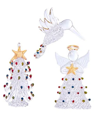 Kurt Adler Ornament Set In Silver