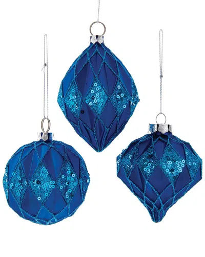 Kurt Adler Ornament Set In Blue