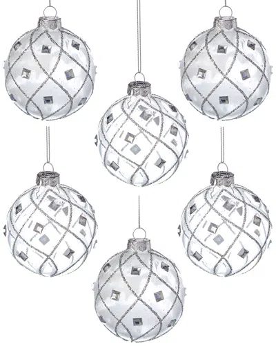 Kurt Adler Ornament Set In White