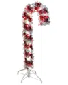 Kurt Adler 3 Foot Prelit Led Tinsel Candy Cane Christmas Yard Art In Red