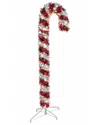 Kurt Adler 3 Foot Prelit Led Tinsel Candy Cane Christmas Yard Art In Red