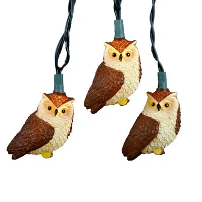 Kurt Adler Owl 10 -light String Lights In Brown