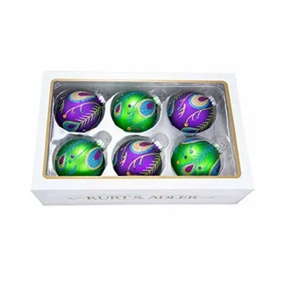 Kurt Adler Peacock Glass Ball Ornament In Multicolor