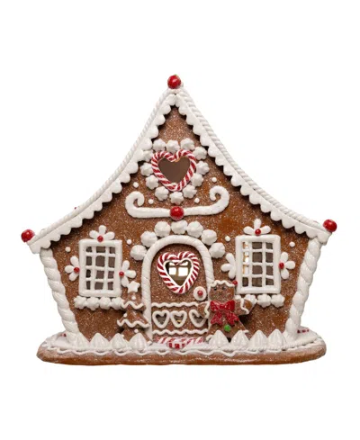 Kurt Adler 7.87-inch Battery Operated Led Gingerbread House In Brown