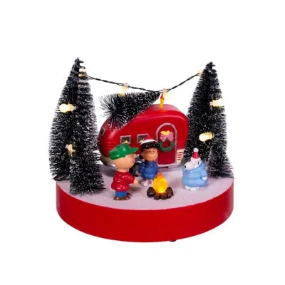 Kurt Adler Peanuts Battery-operated Camper Scene Table In Multicolored