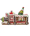 Kurt Adler 7-inch Led Gingerbread Train With Tree Table Piece In Brown