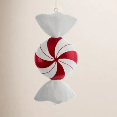 Kurt Adler Peppermint Candy Hanging Figurine Ornament In White;red