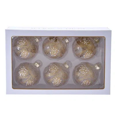 Kurt Adler Pinecones Glass Ball Ornament
