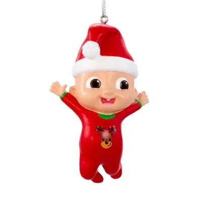 Kurt Adler Plastic Ornament For Christmas Tree, Cocomelon Jj With Santa Hat In Multicolored