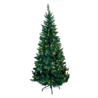 Kurt Adler Pre-lit 6' Green Pine Artificial Christmas Tree With 300 White Lights