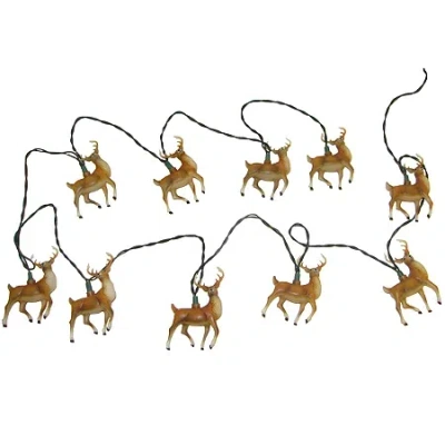 Kurt Adler Reindeer Light Set In Brown