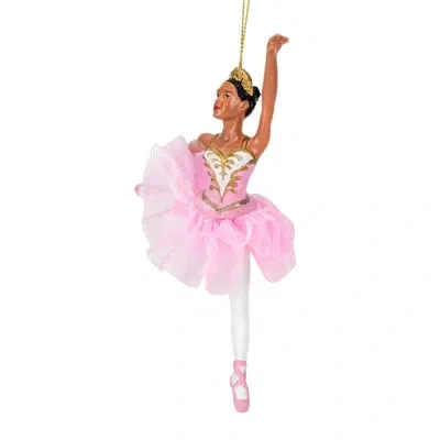Kurt Adler Resin Ornament For Christmas Tree, African American Ballerina In Multicolored