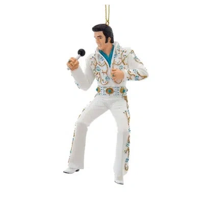 Kurt Adler Resin Ornament For Christmas Tree, Elvis Presley In Blue & White Jumpsuit