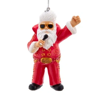 Kurt Adler Resin Ornament For Christmas Tree, Elvis Presley Santa In Red
