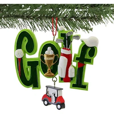 Kurt Adler Resin Ornament For Christmas Tree, Golf In Multicolored