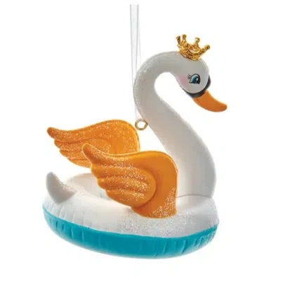 Kurt Adler Resin Swan In Float Hanging Figurine Ornament