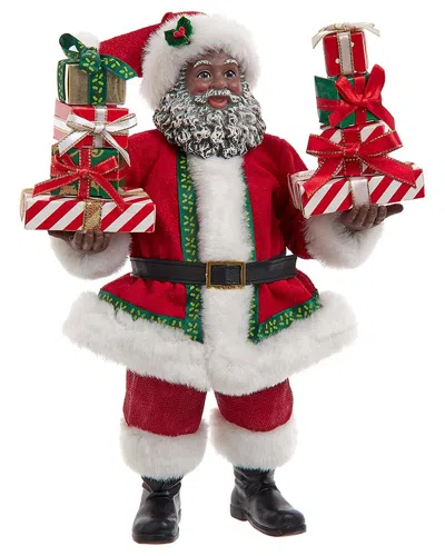 Kurt Adler Fabriche Santa With Gift Boxes In Red