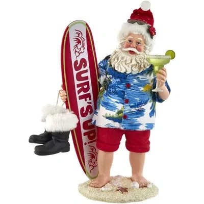 Kurt Adler Santa With Surfboard And Drink In Multicolor