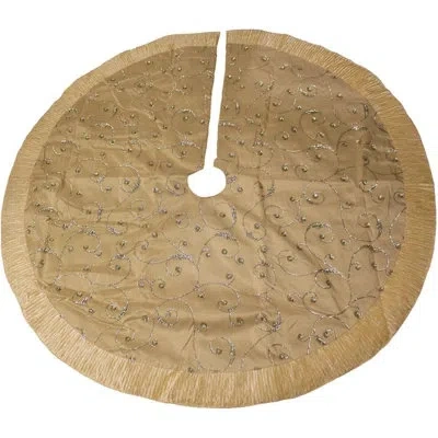 Kurt Adler Sequin Tree Skirt In Gold