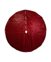 Kurt Adler 72-inch Burgundy Sequin With Metallic Cord Tree Skirt In Red