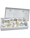 Kurt Adler Set Of 12 3-4.375in Bride's Glass Tree Ornaments In Multi