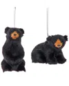 Kurt Adler Set Of 2 Black Bear Ornaments In Black