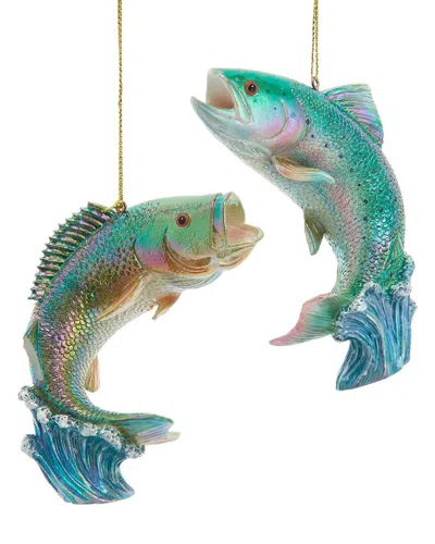 Kurt Adler 4.5large Mouth Bass/rainbow Trout In Multi