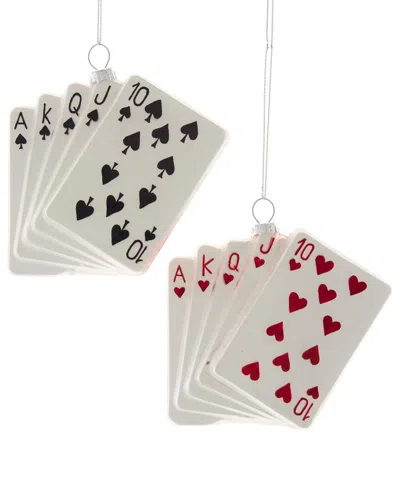 KURT ADLER KURT ADLER SET OF 2 GLASS PLAYING CARDS ORNAMENTS