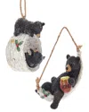 Kurt Adler Set Of 2 Little Bears Ornaments In Black