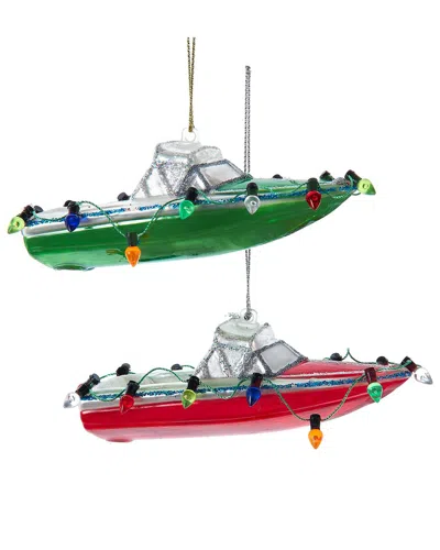Kurt Adler 4.5nbl Gems Speedboat W/lights 2a In Multi