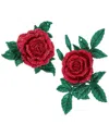 Kurt Adler Set Of 2 Rose Clip Ornaments In Red