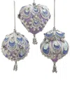 Kurt Adler Set Of 3 3-5.5in Ornaments In Multicolor