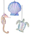 Kurt Adler Set Of 3 Assorted Sea Ornaments