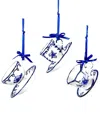 Kurt Adler Set Of 3 Delft Blue Cup And Saucer Ornaments In Blue