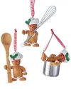 Kurt Adler Set Of 3 Gingerbread Boy Utensil Ornaments In Brown