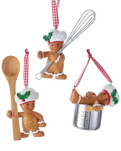 KURT ADLER KURT ADLER SET OF 3 GINGERBREAD BOY UTENSIL ORNAMENTS