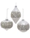 Kurt Adler Set Of 3 Glass Taupe Ball In Gray