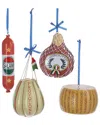 Kurt Adler Set Of 4 Deli Foods Ornaments In Multi
