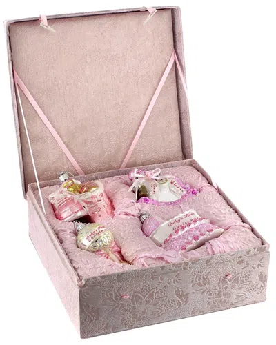 Kurt Adler Set Of 4 Noble Gems Glass Baby Girl Ornaments