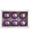 Kurt Adler Set Of 6 80mm Jewel Glass Ball Christmas Ornaments